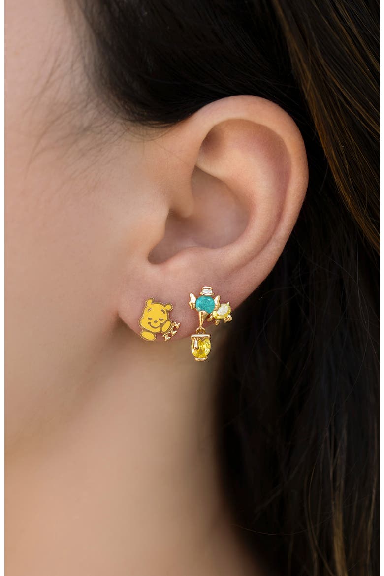 Disney Winnie the Pooh Stud Earring Set, Alternate, color, GOLD