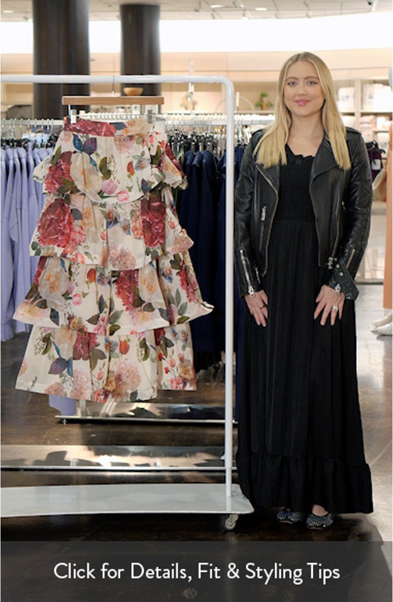 Bianka Floral Print Ruffle Skirt, sales video thumbnail