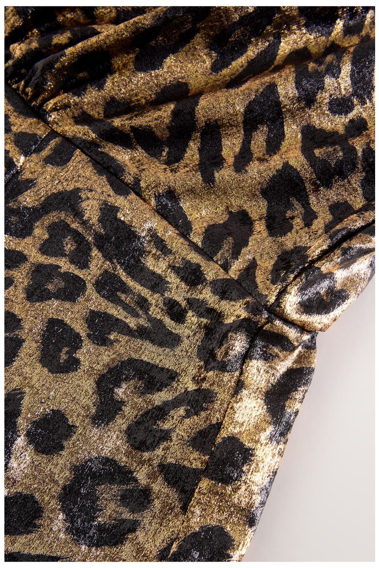 Metallic Animal Print Long Sleeve Maxi Dress, Alternate, color, YELLOW