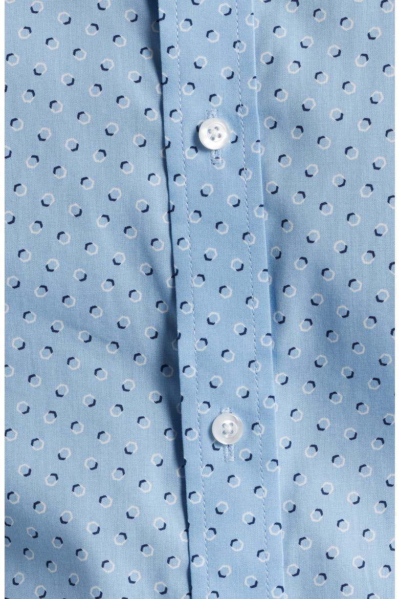 Paris Modern Fit Blue Geometric Print Cotton Dress Shirt, Alternate, color, BLUE
