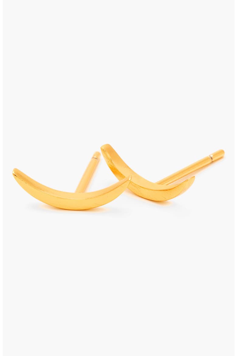 Crescent Stud Earrings, Alternate, color, GOLD