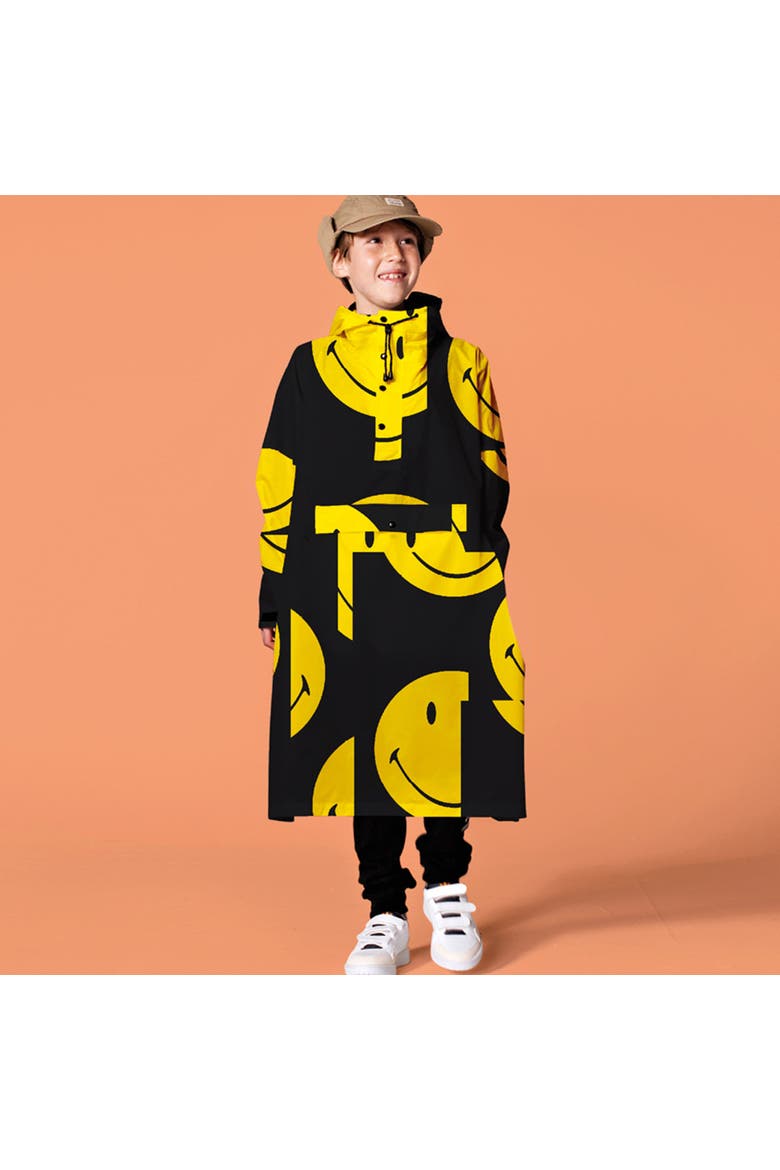 Kids Rain Poncho All Smiles x Smiley, Alternate, color, Yellow