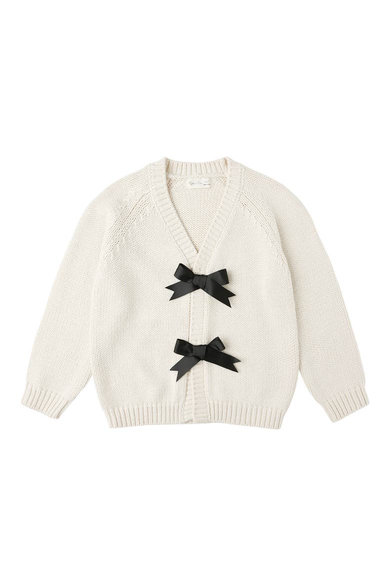 Kids' Bow Cardigan, Main, color, NATURAL