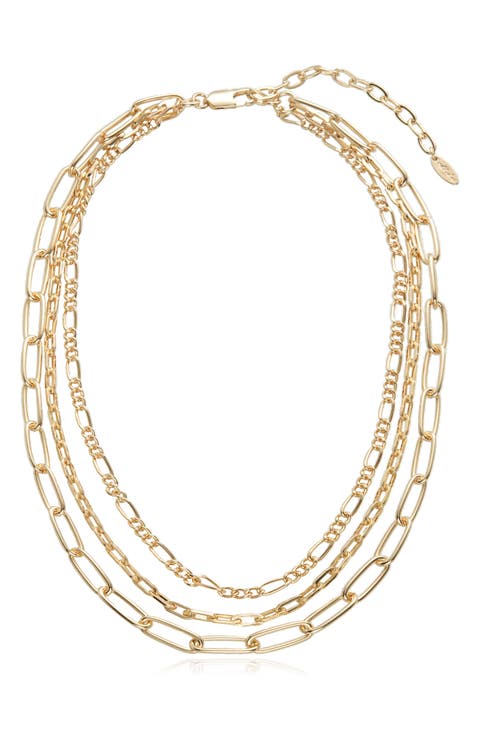 Triple Chain Layered Necklace
