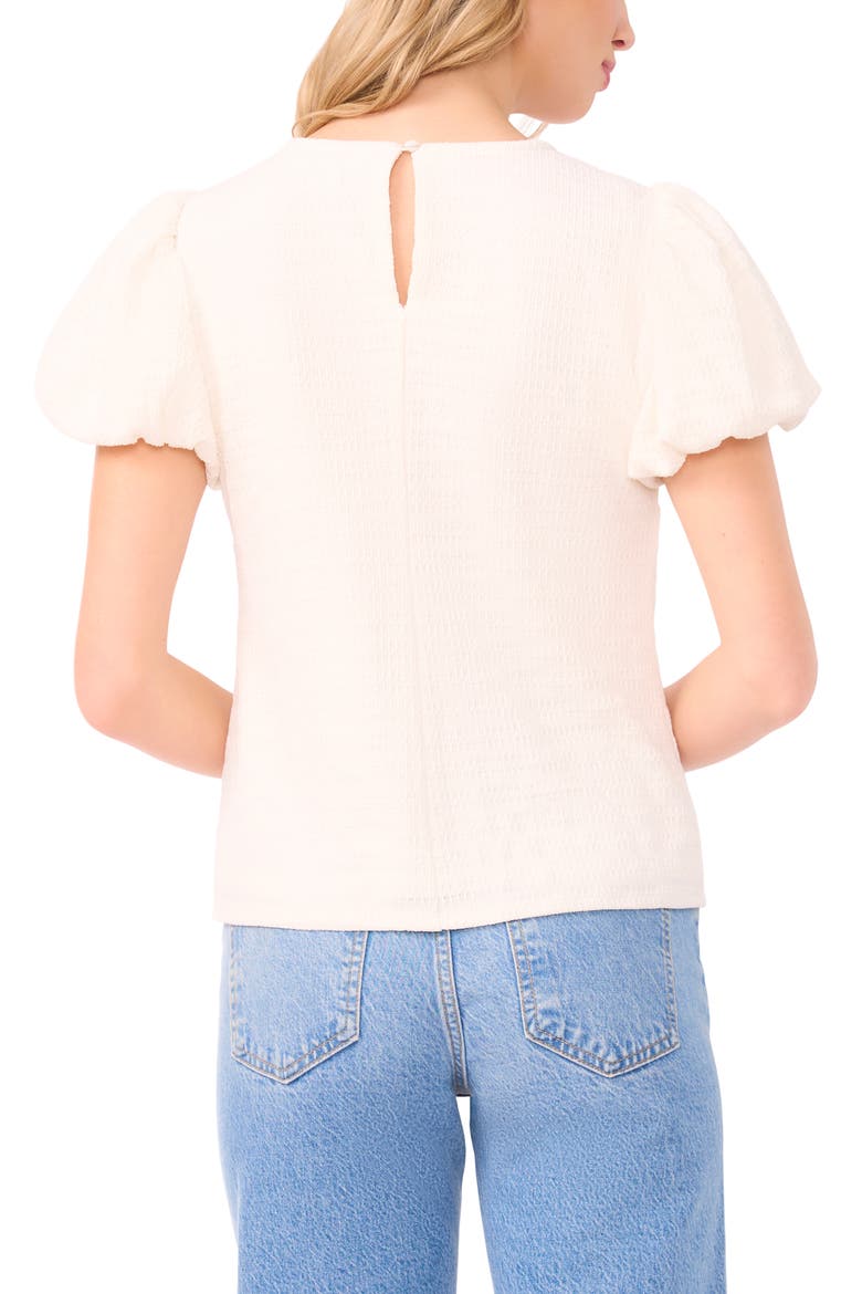 Texture Knit Bubble Sleeve Top, Alternate, color, NEW IVORY
