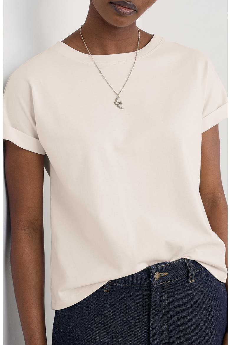 Porthzennor Organic Cotton T-Shirt, Main, color, CHALK