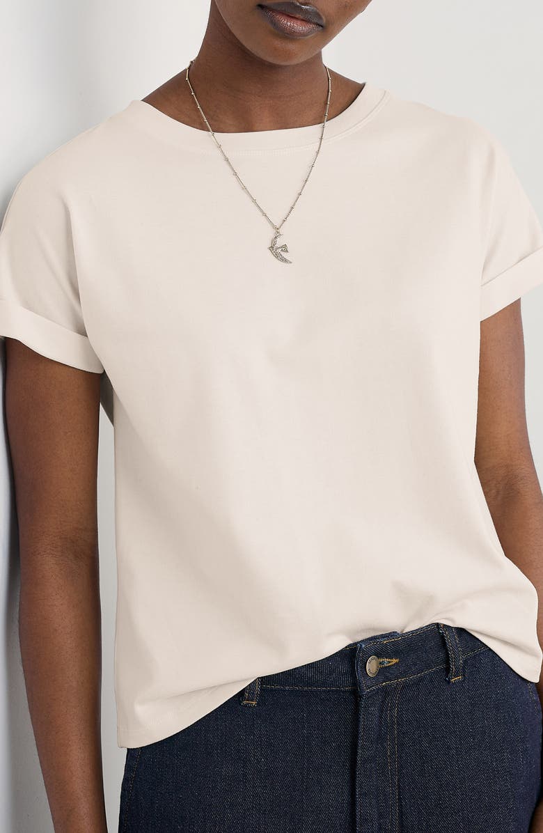 Seasalt Cornwall Porthzennor Organic Cotton T-Shirt, Main, color, Chalk