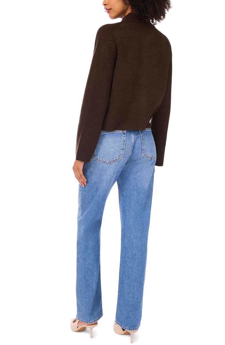 Parker Collared Cardigan Sweater, Alternate, color, Chocolate