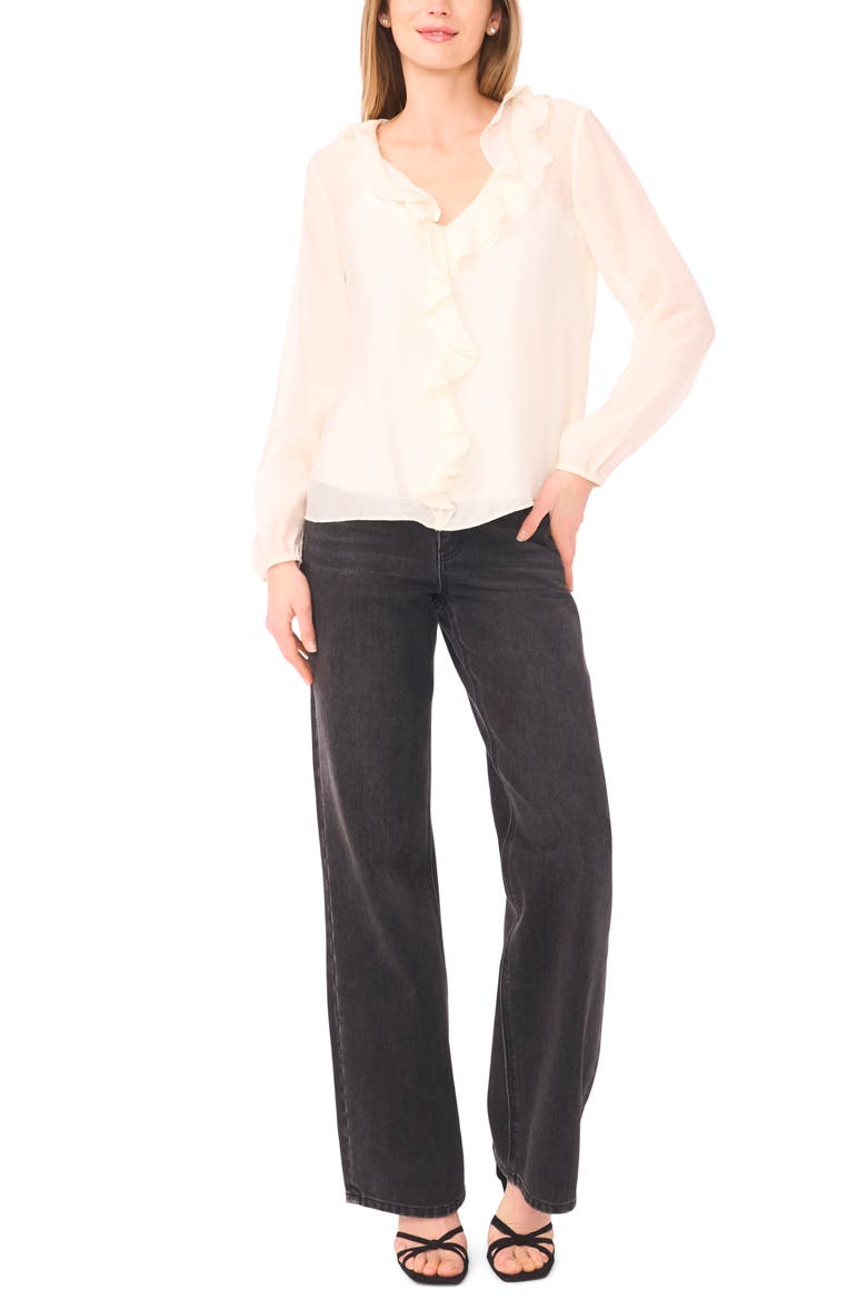 Ruffle Top, Alternate, color, NEW IVORY