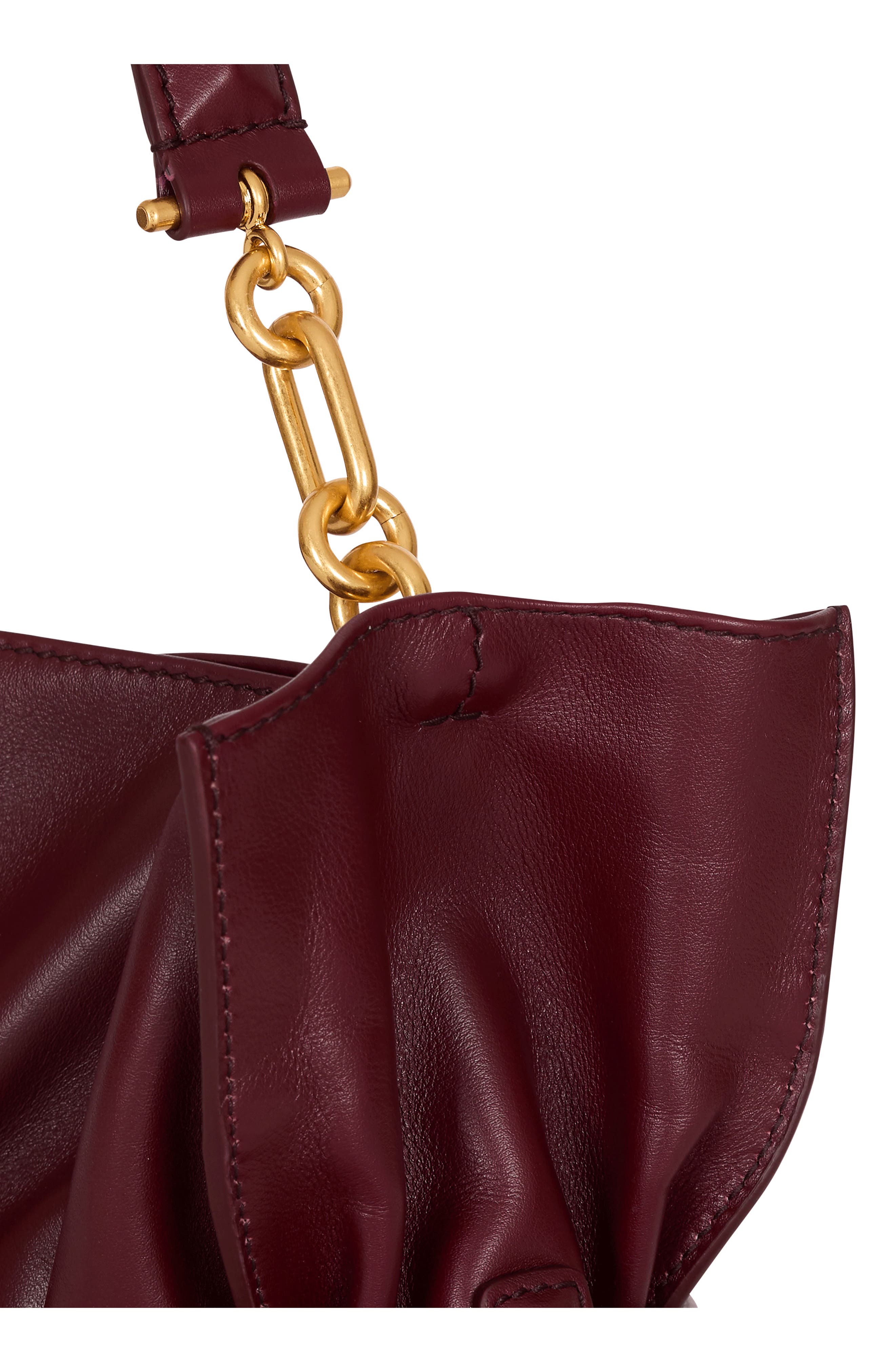 Balmain Medium Anthem Leather Shoulder Bag, Alternate, color, 3Ar Eggplant