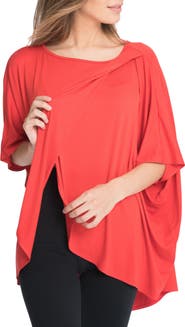 Bun Maternity Draped Maternity/Nursing Top
