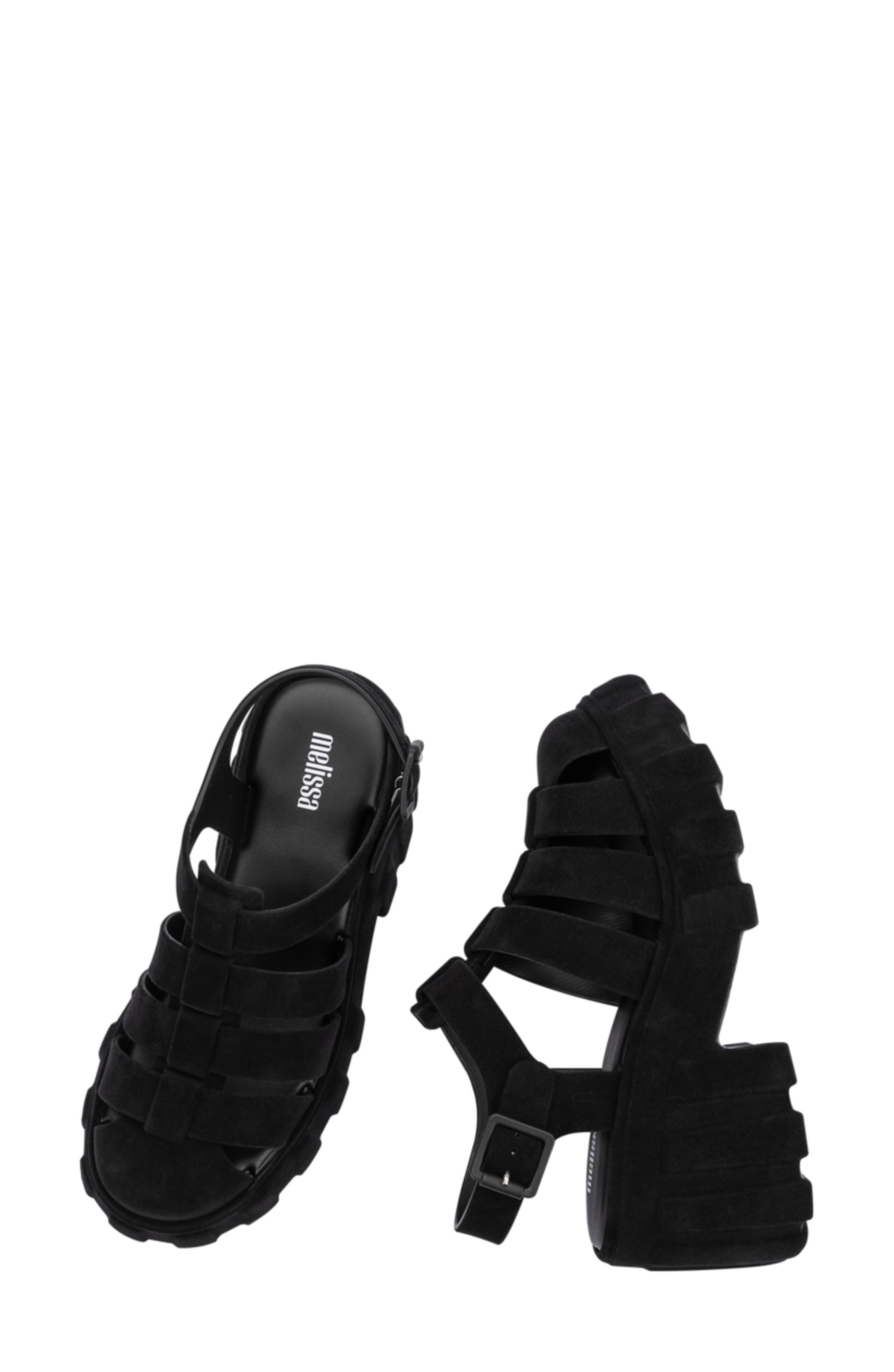 Melissa Megan Velvet Platform Fisherman Sandal, Alternate, color, 