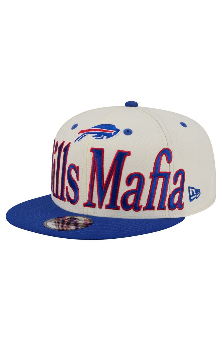 New Era Men's New Era Cream Buffalo Bills Bills Mafia Oversized Slogan 9FIFTY Snapback Hat, Alternate, color, Cream