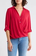 CHENAULT Surplice Long Sleeve Wrap Top
