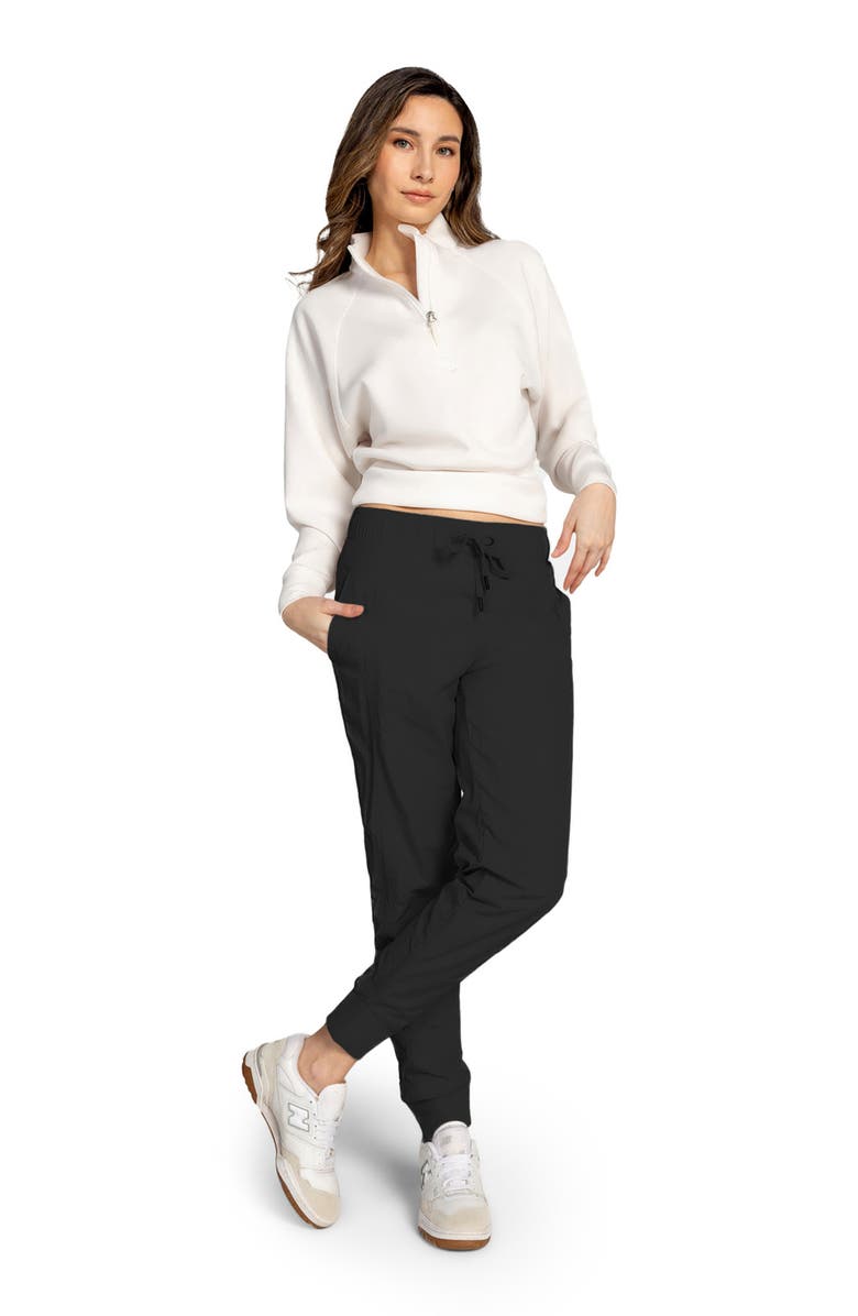 KYODAN Drawstring Waist Nylon Joggers, Alternate, color, Black