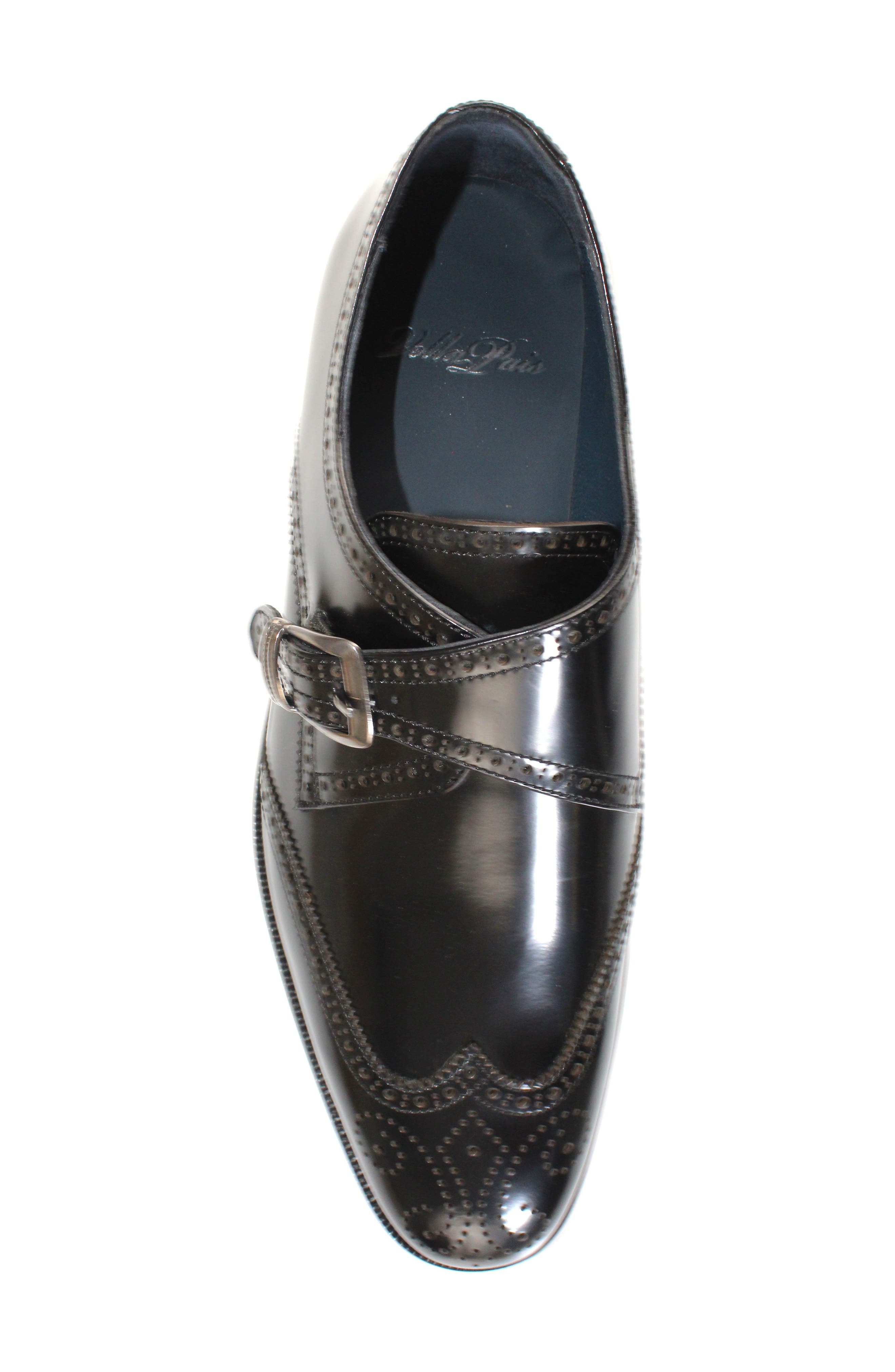 VELLAPAIS Stanley Wingtip Monk Shoe, Alternate, color, Black