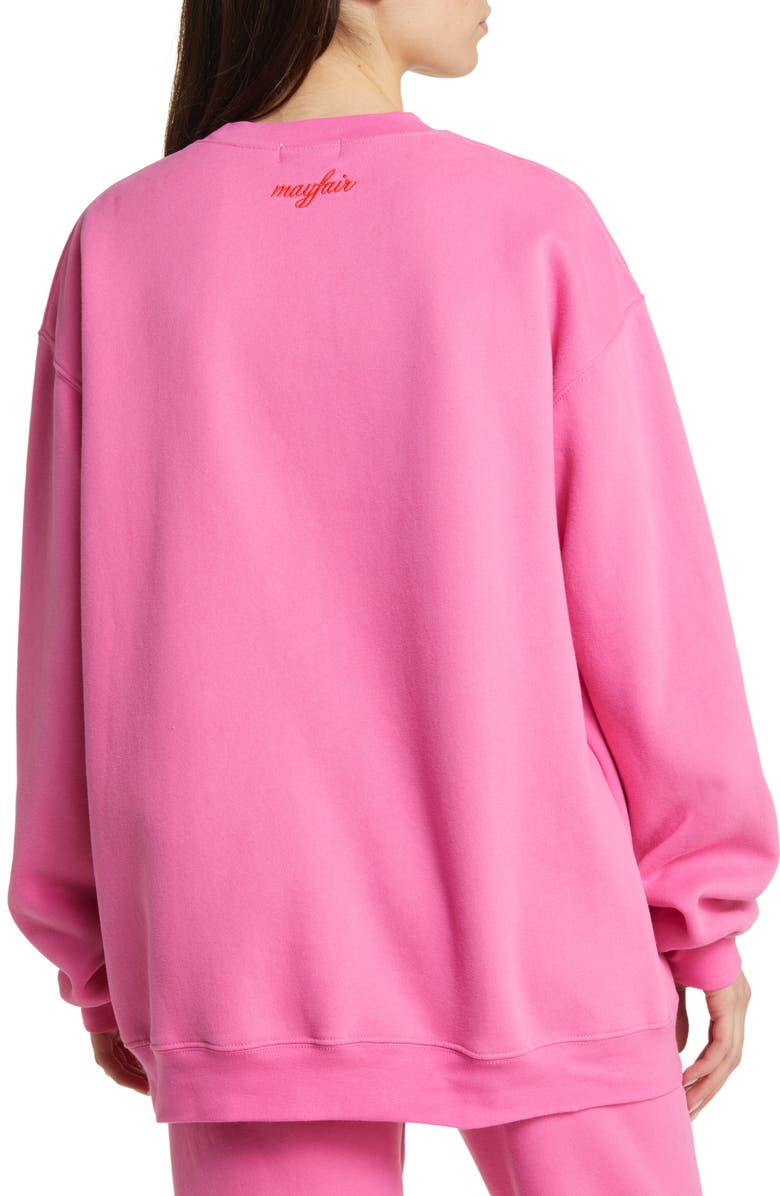 THE MAYFAIR GROUP Empathy Always Embroidered Oversize Fleece Sweatshirt, Alternate, color,