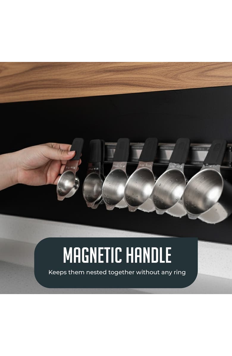 Luminuxe Magnetic Measuring Cups Stainless Steel Nesting Set, Alternate, color, Silver