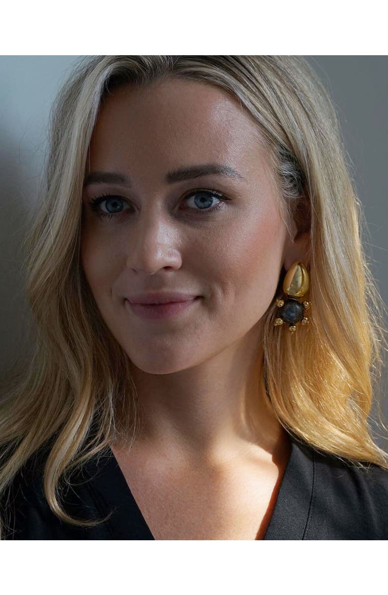 Saulė Label Tulia Earrings, Alternate, color, Black Coral