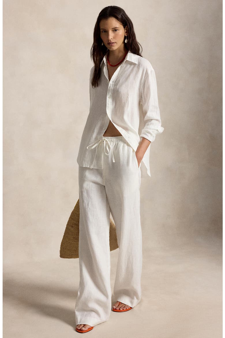 Linen Drawstring Pants, Alternate, color, NEVIS