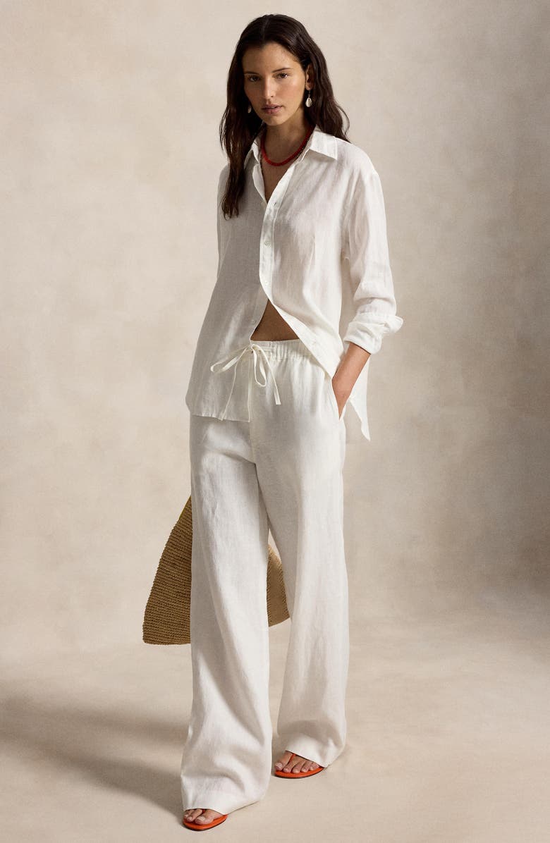 Polo Ralph Lauren Linen Drawstring Pants, Alternate, color, Nevis