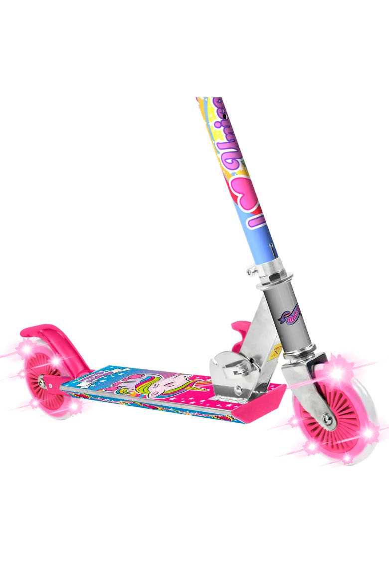 Unicorn Magical Sparkles Foldalbe Scooter Light Up Wheels Ages 5+, Alternate, color, Multicolored
