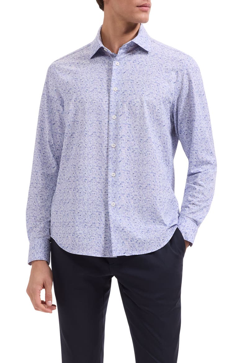 James OoohCotton® Abstract Print Twill Button-Up Shirt, Main, color, LILAC