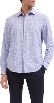 Bugatchi James OoohCotton® Abstract Print Twill Button-Up Shirt