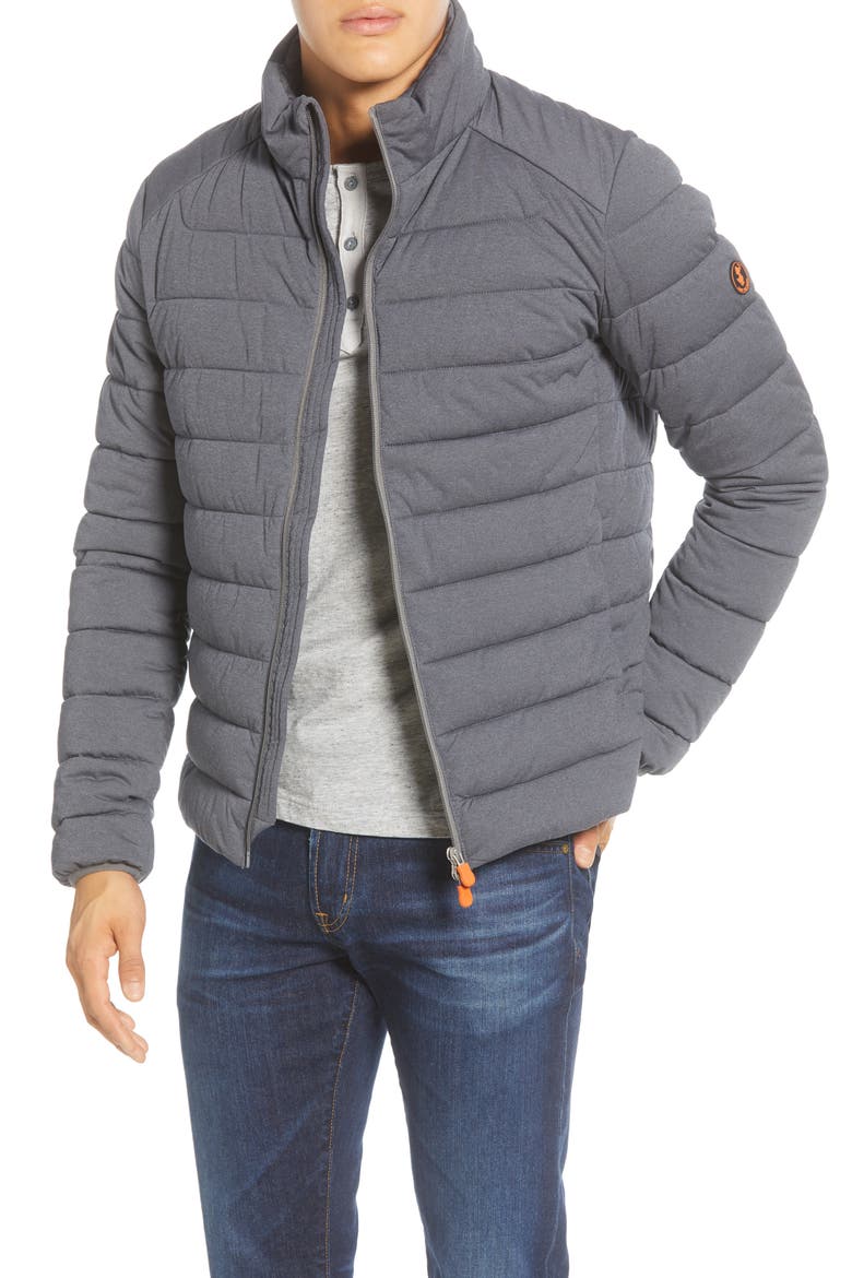 Stretch Waterproof Puffer Jacket, Main, color, OPAL GREY