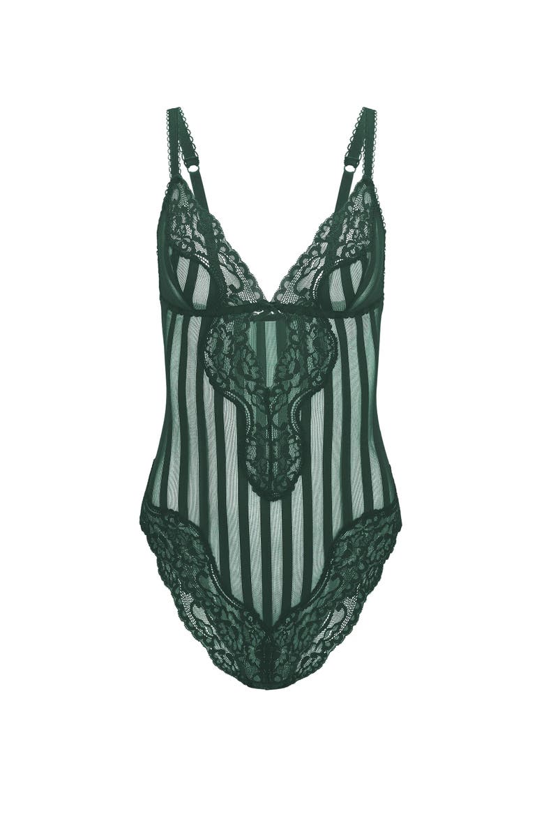 Nala Bodysuit Lingerie, Alternate, color, Dark green