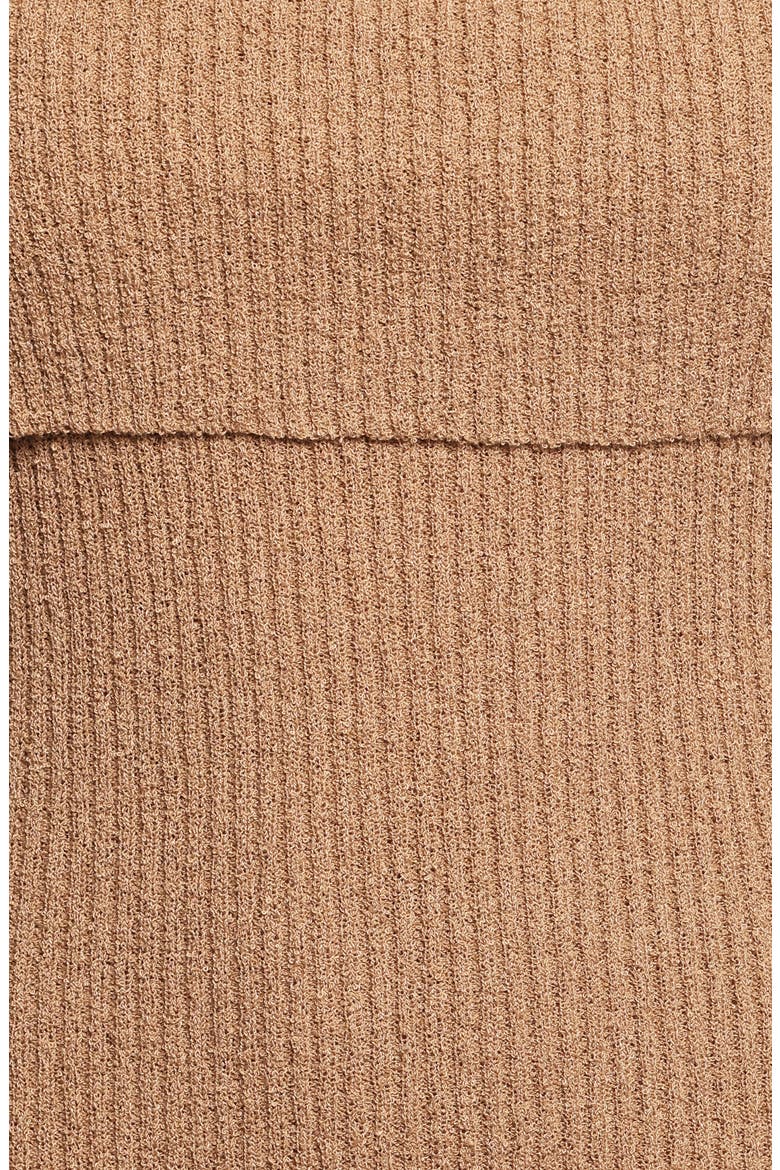 Domita Off the Shoulder Long Sleeve Sweater Dress, Alternate, color, BROWN