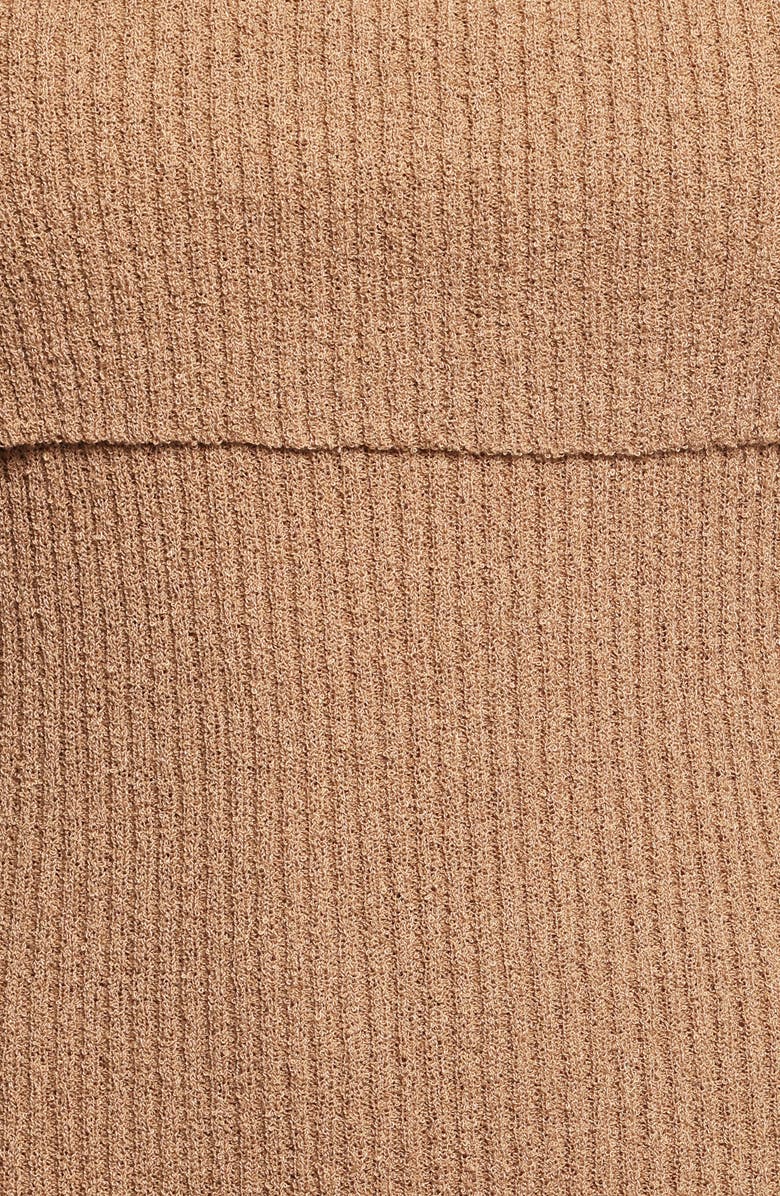 Petal & Pup Domita Off the Shoulder Long Sleeve Sweater Dress, Alternate, color, Brown