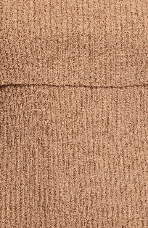 Petal And Pup Petal & Pup Domita Off The Shoulder Long Sleeve Sweater Dress In Nude