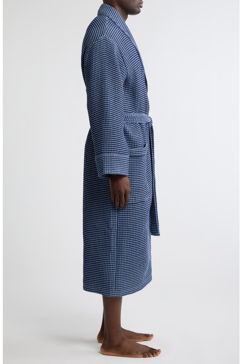 Cotton Waffle Robe, Alternate, color, SPACE NAVY