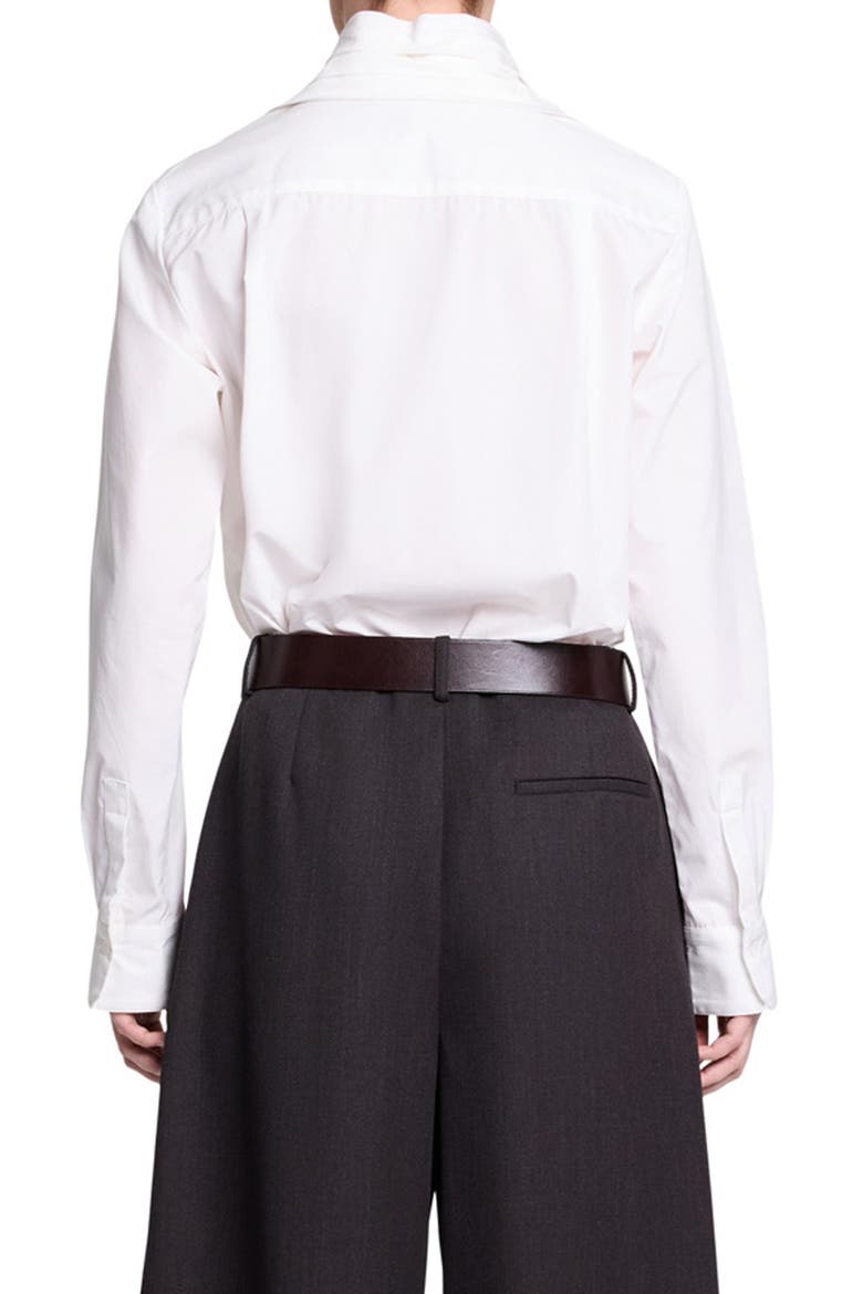 Cotton Tie Neck Shirt, Alternate, color, WHITE