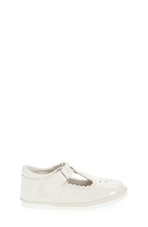 L'amour Kids' Dottie Scallop T-strap Flat In White