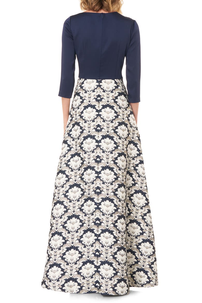 Izabella A-Line Evening Gown, Alternate, color, NAVY MULTI