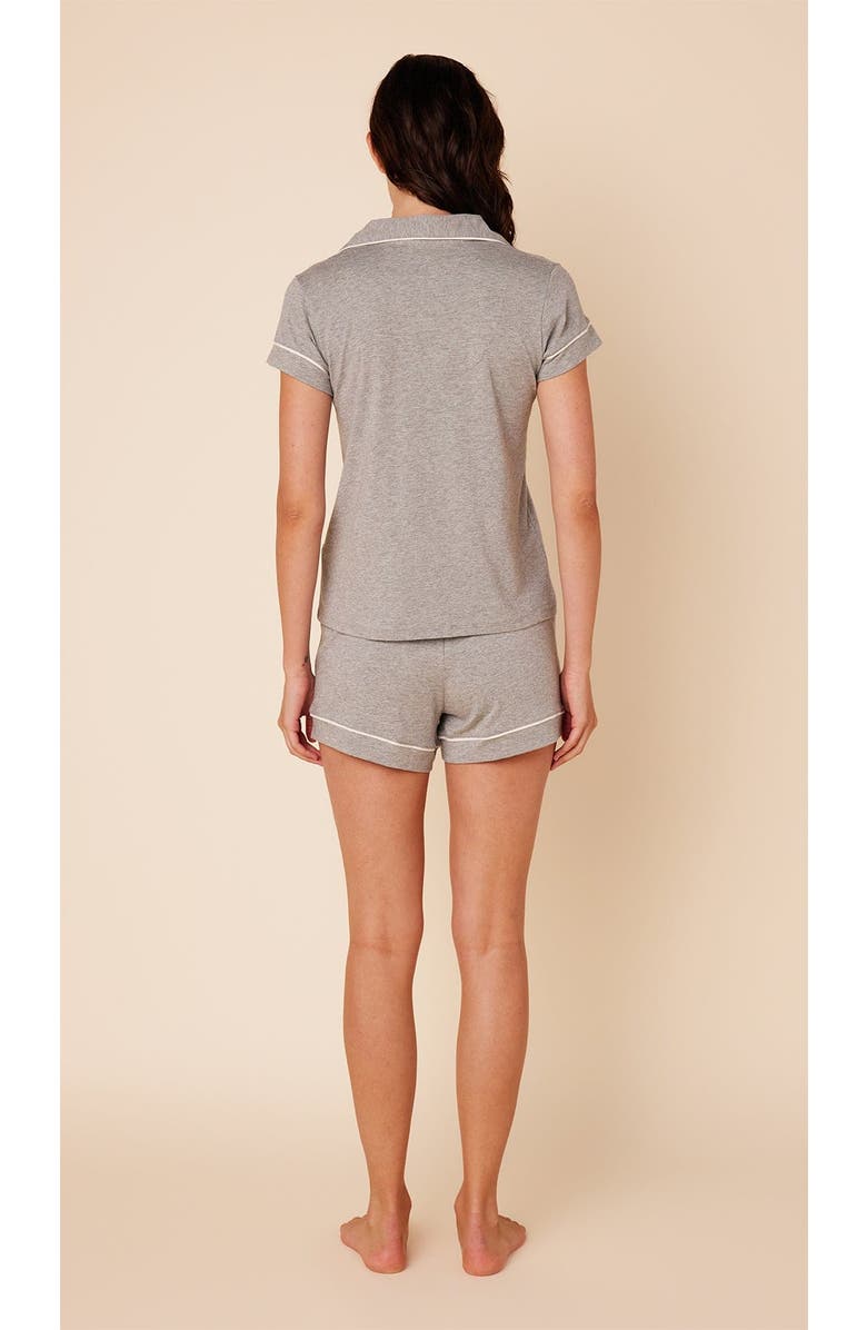 The Cat's Pajamas Pima Knit Short Set, Alternate, color, Classic Heather Grey