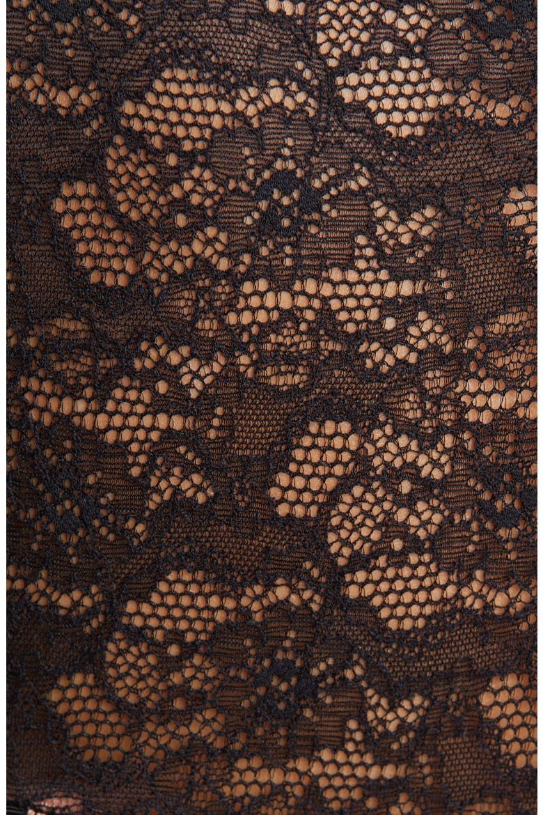 Briar Balloon Sleeve Lace Bodysuit, Alternate, color, BLACK