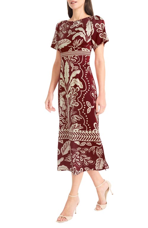 Maggy London Flutter Sleeve Midi Dress