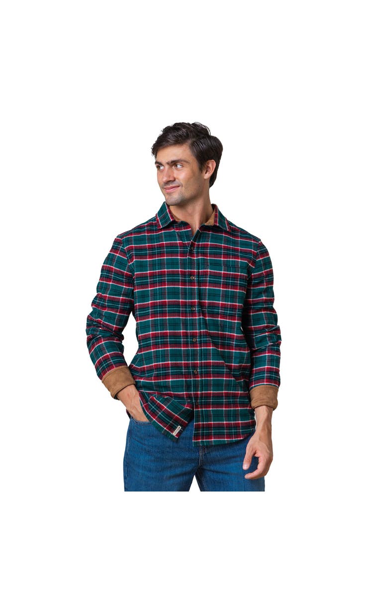Hope & Henry Men's Organic Flannel Shirt with Suede Detail, Main, color, 