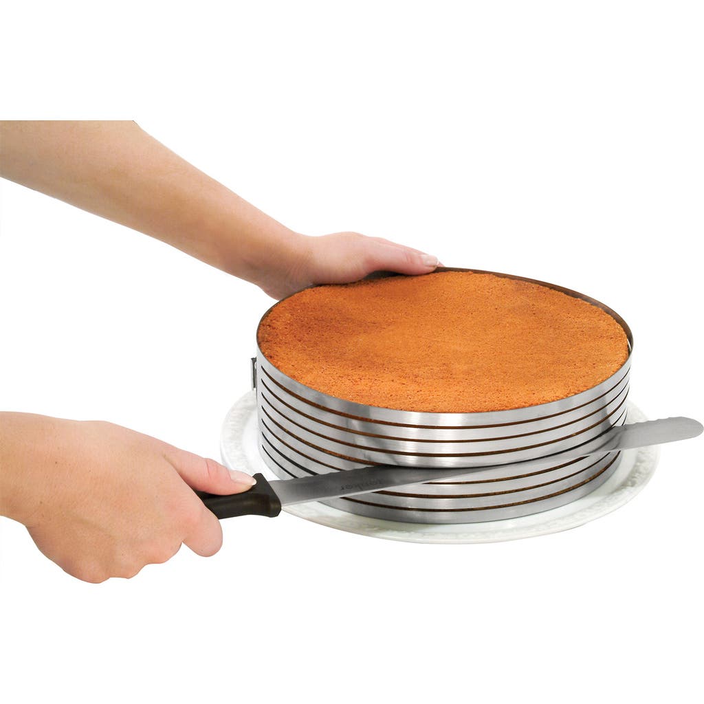 Zenker 3 Piece Layer Cake Slicing Kit With 12-inch Serrated Knife In Silver