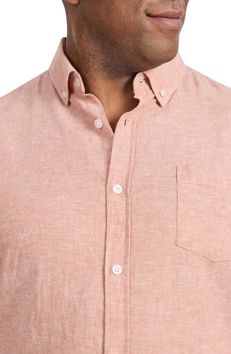 Johnny Bigg Regular Fit Serge Linen & Cotton Button-Down Shirt, Alternate, color, 
