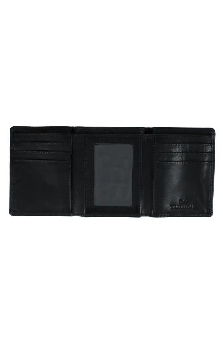 Trafalgar Tennyson Tri-Fold Genuine Leather Wallet with ID Window, Alternate, color, Black