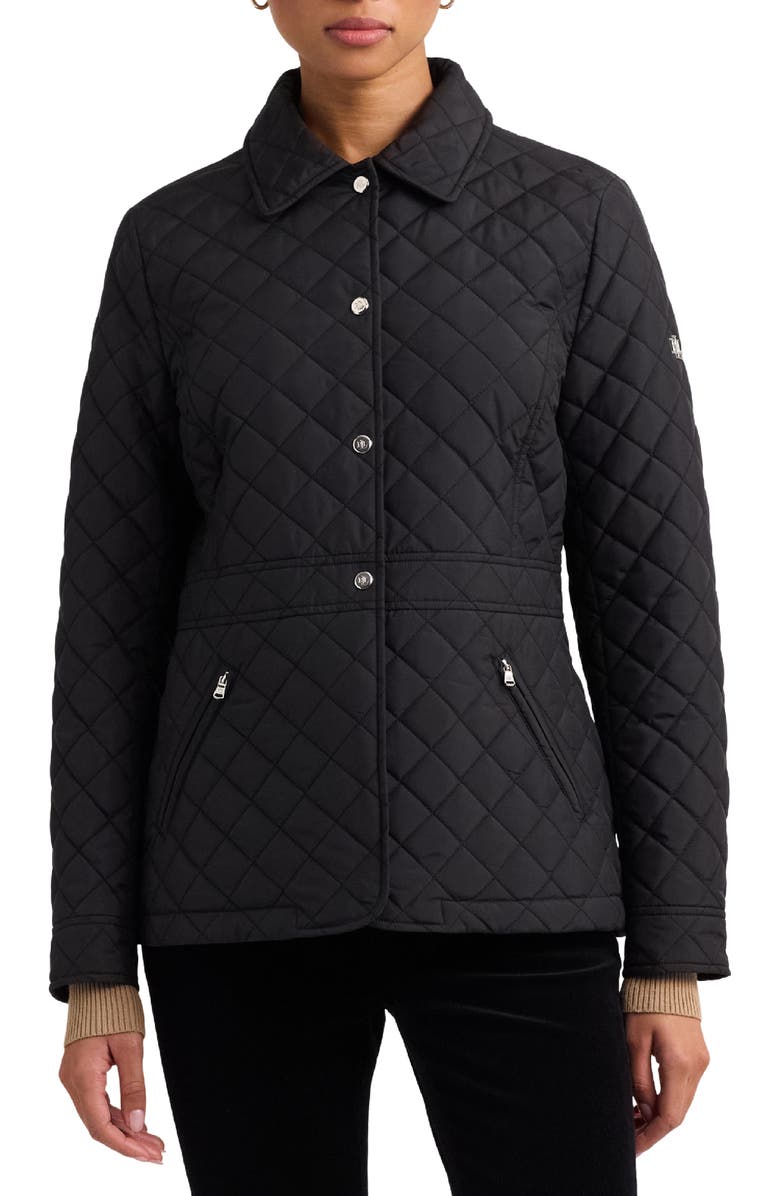 Lauren Ralph Lauren Diamond Quilted Peplum Jacket, Main, color, 