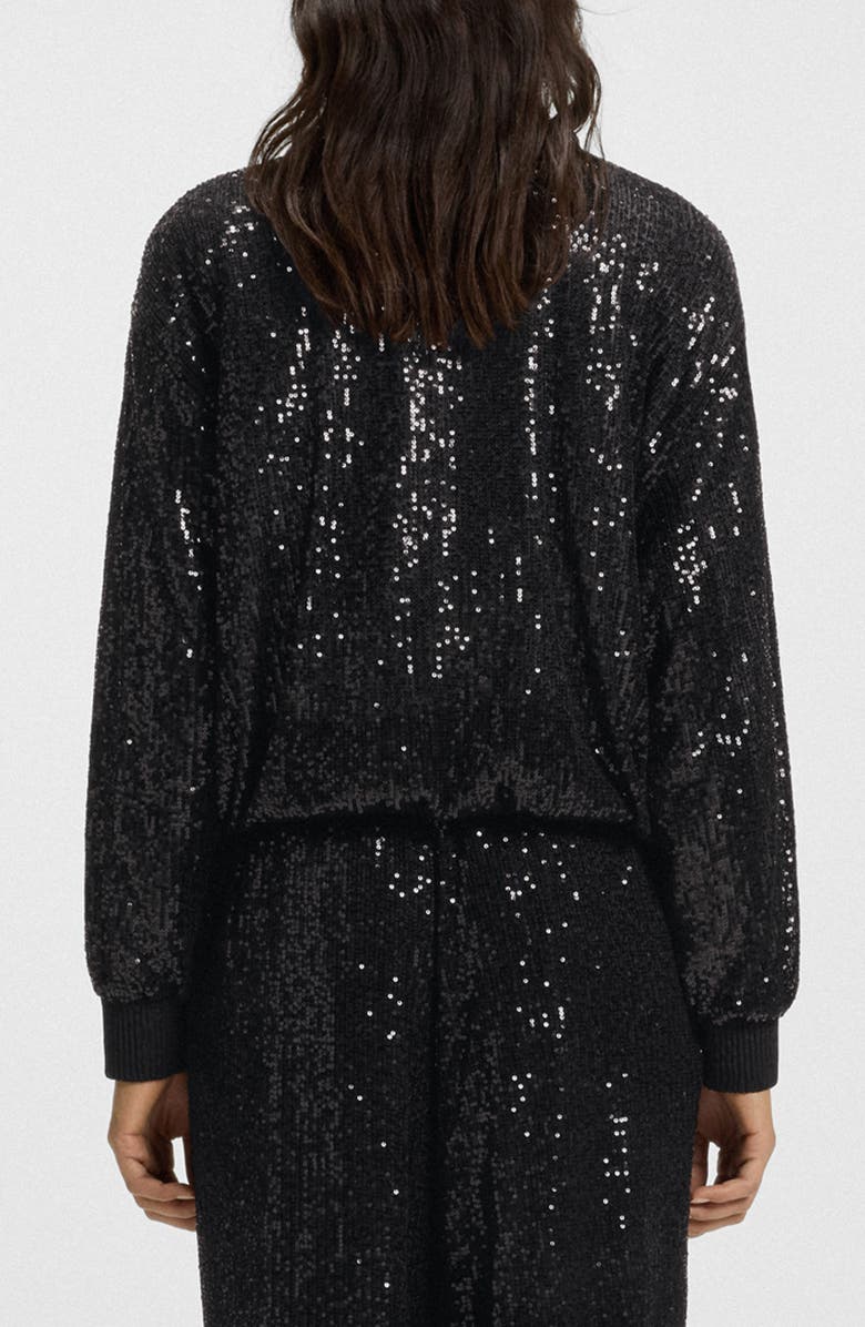 BOSS Orange Jilloi Sequin Bomber Jacket, Alternate, color, Black