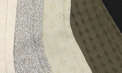 Nordstrom Rack 5-pack Assorted Textured Dress Socks In Black