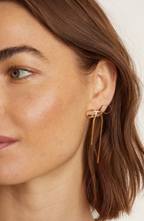 Aurate New York Herringbone Bow Earrings In Gold