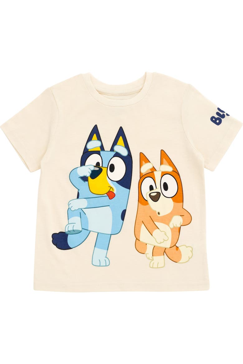T-Shirt and Shorts Set, Alternate, color, Cream Bluey Bingo