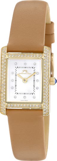 Karolina Diamond & Topaz Leather Strap Watch, 30mm